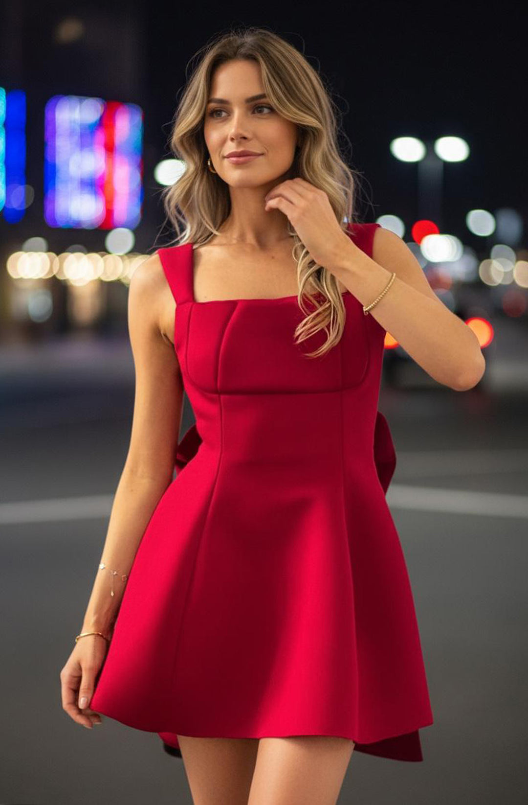 Scarlet Bow Scuba Skater Dress Catwalk Wholesale Scarlet Bow Scuba Skater Dress Catwalk Wholesale