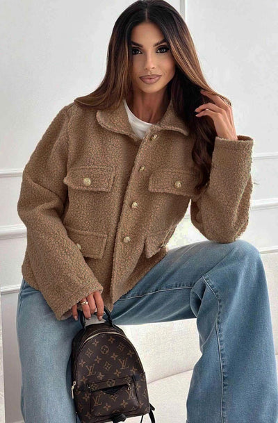Shaya Boucle Style Jacket-Camel