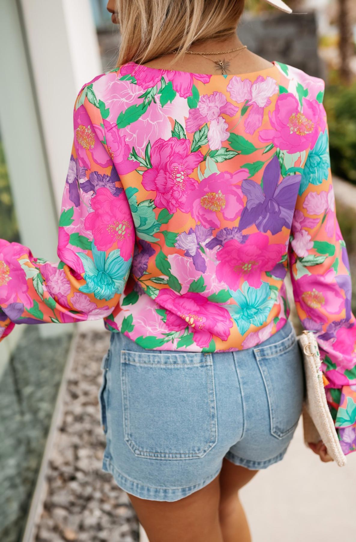 Shiloh Floral Frill Shirt Blouse Top-Multi