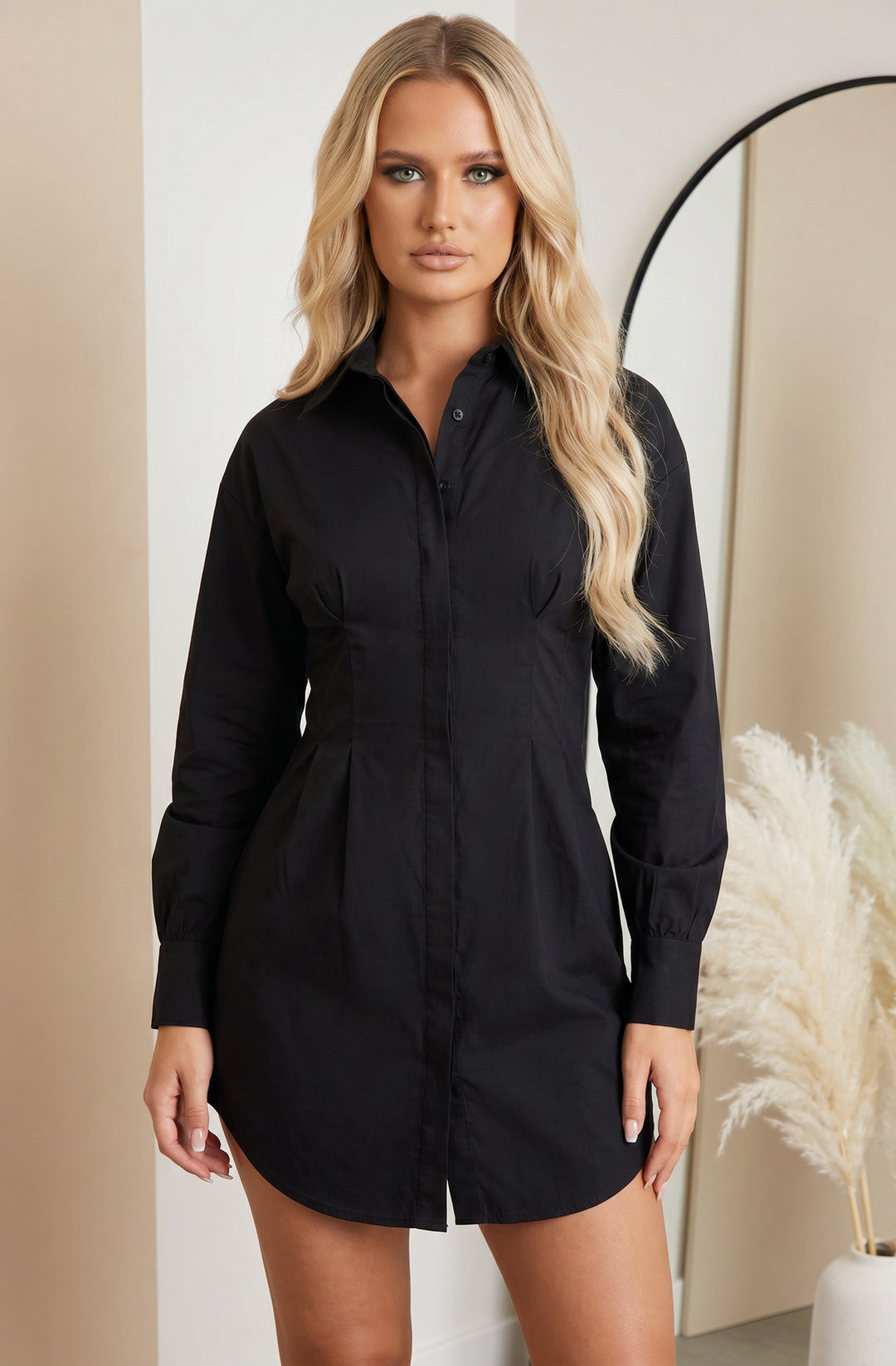 Sienna Structured Waist Corset Inspired Shirt Dress