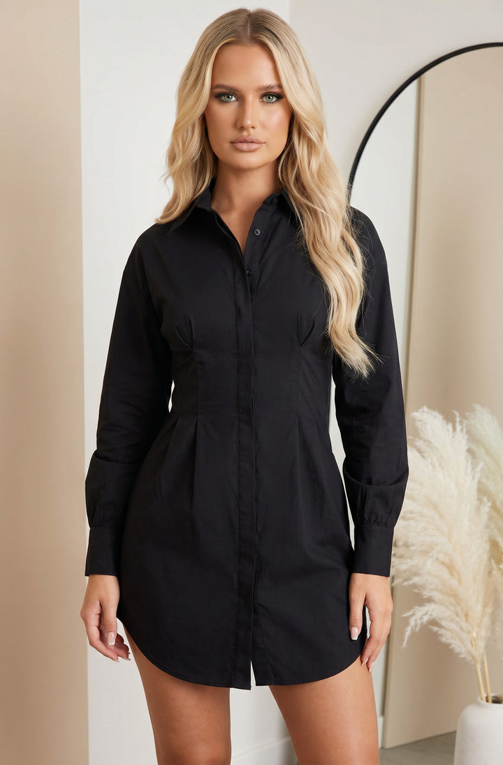 Sienna Structured Waist Corset Inspired Shirt Dress