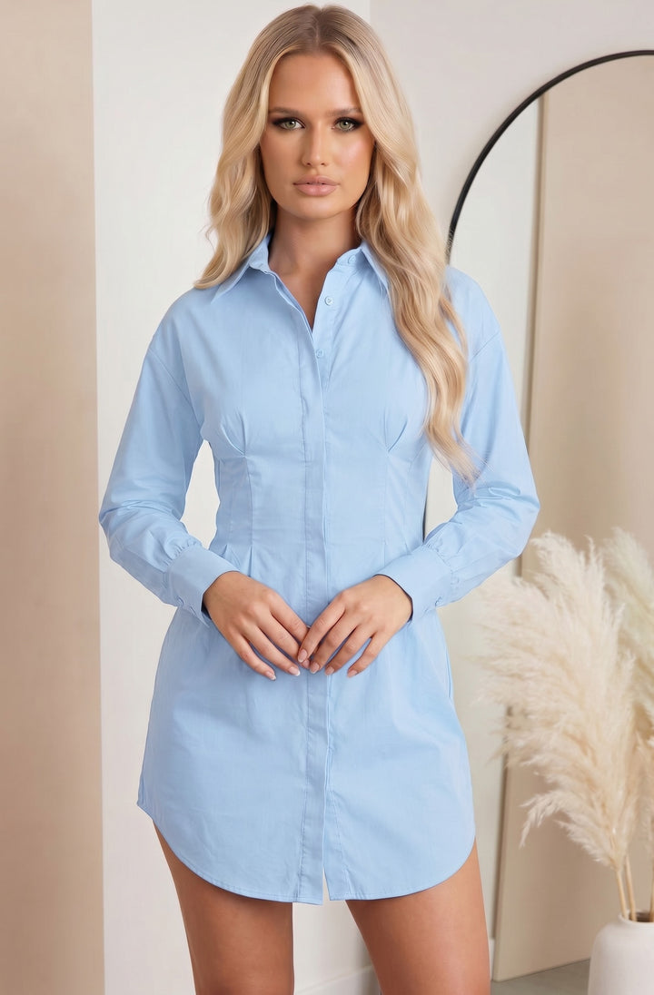 Sienna Structured Waist Corset Inspired Shirt Dress