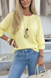 Talisa Lightweight Pleated Necklace Top-Yellow