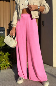 Tamika Wide Leg Pocket Detail Trousers-Pink