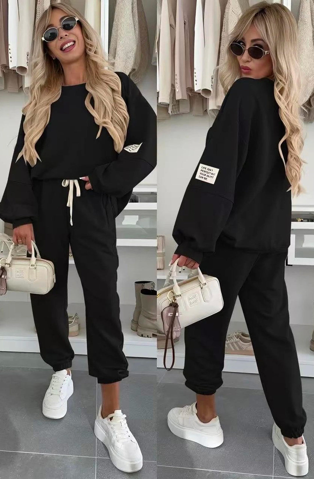 Tanya Two Piece Co-Ord Loungewear Set - Black