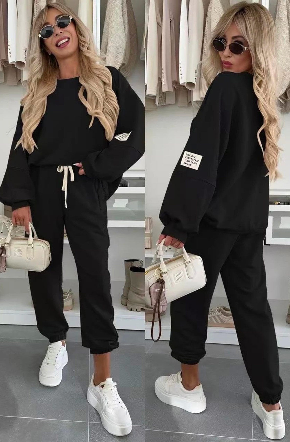 Tanya Two Piece Co-Ord Loungewear Set-Black