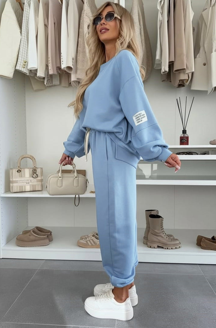 Tanya Two Piece Co-Ord Loungewear Set-Blue