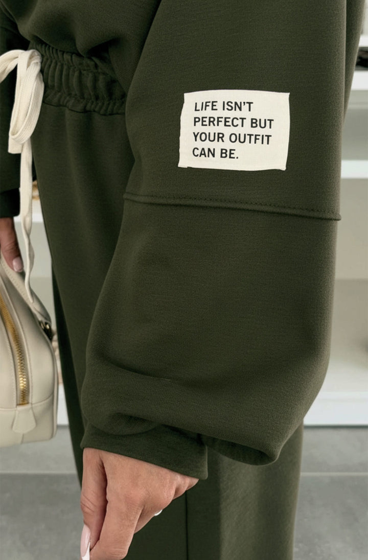 Tanya Two Piece Co-Ord Loungewear Set - Khaki