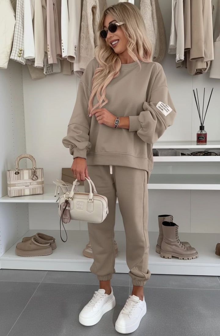 Tanya Two Piece Co-Ord Loungewear Set - Mocha