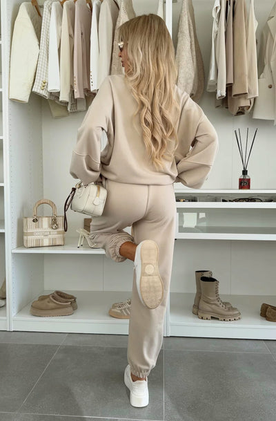 Tanya Two Piece Co-Ord Loungewear Set-Stone