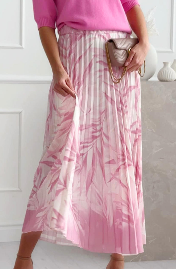 Tara Pleated Tropical Floral Midaxi Skirt
