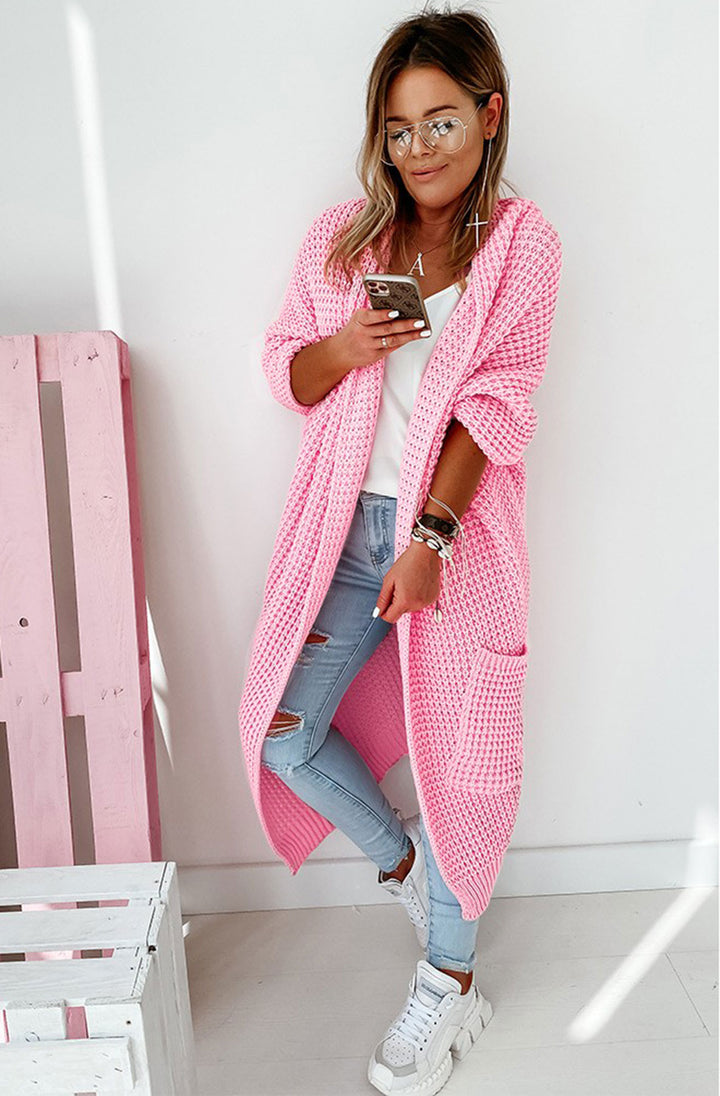 Trudie Longline Knitted Cardigan Baby Pink Catwalk W