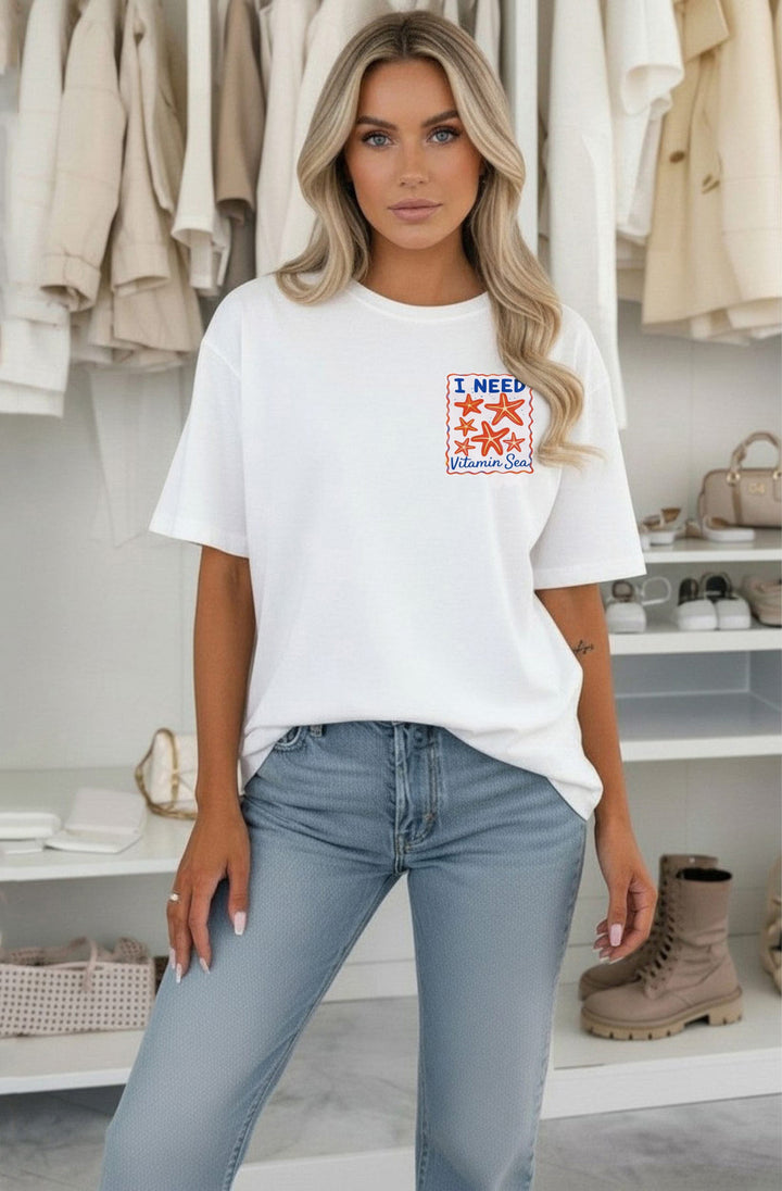 ‘Vitamin Sea’☀️ Oversized Front &amp; Back Graphic Print T-Shirt