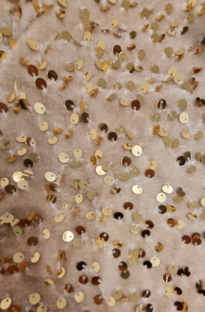 Zafira Sequin Bow Tie Cropped Blouse Top-Gold