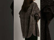 Nola Oversized Leopard Denim Shacket-Brown