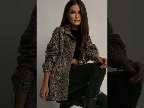 Nola Oversized Leopard Denim Shacket-Brown