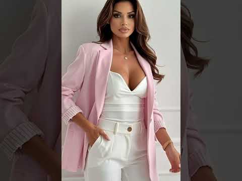 Millie Contrast Stripe Cuff Tailored Blazer Jacket-Blush Pink