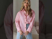 Celeste Diamante Oversized Blouse Shirt Top-Pink