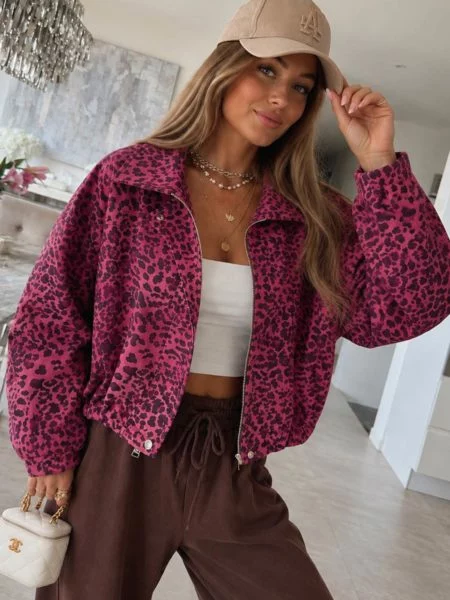 eeb38b46-dca0-4537-8908-f169f74cb5d3 Leonora Lined Leopard-Print Aviator Jacket