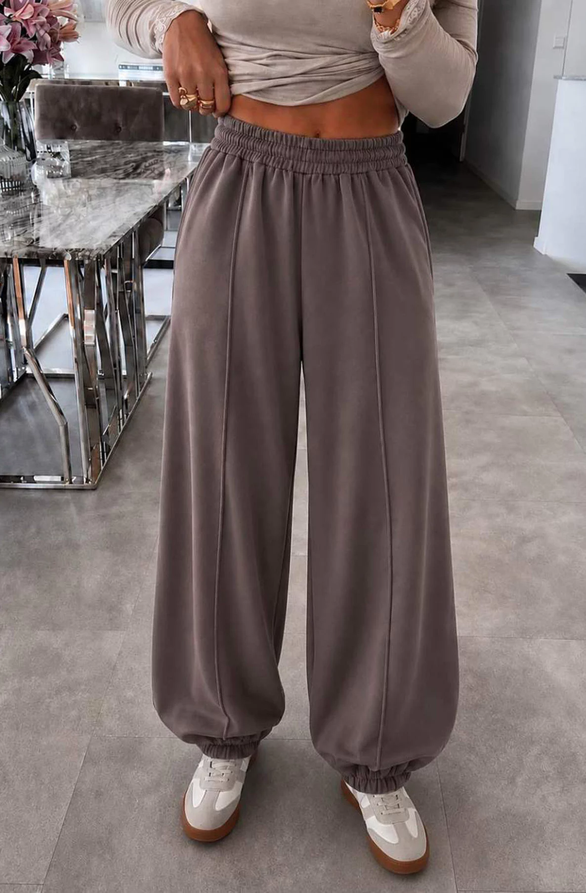 Marceline Wool-Effect Balloon-Leg Joggers