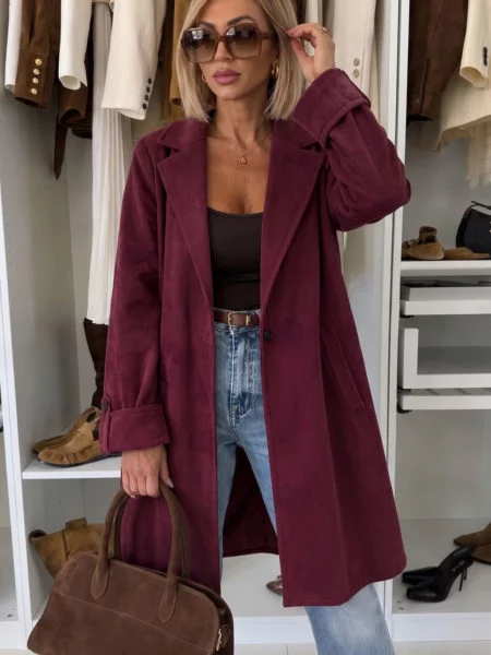 ai-9210-1789154472429 Rosamund Longline Suede-Effect Oversized Jacket