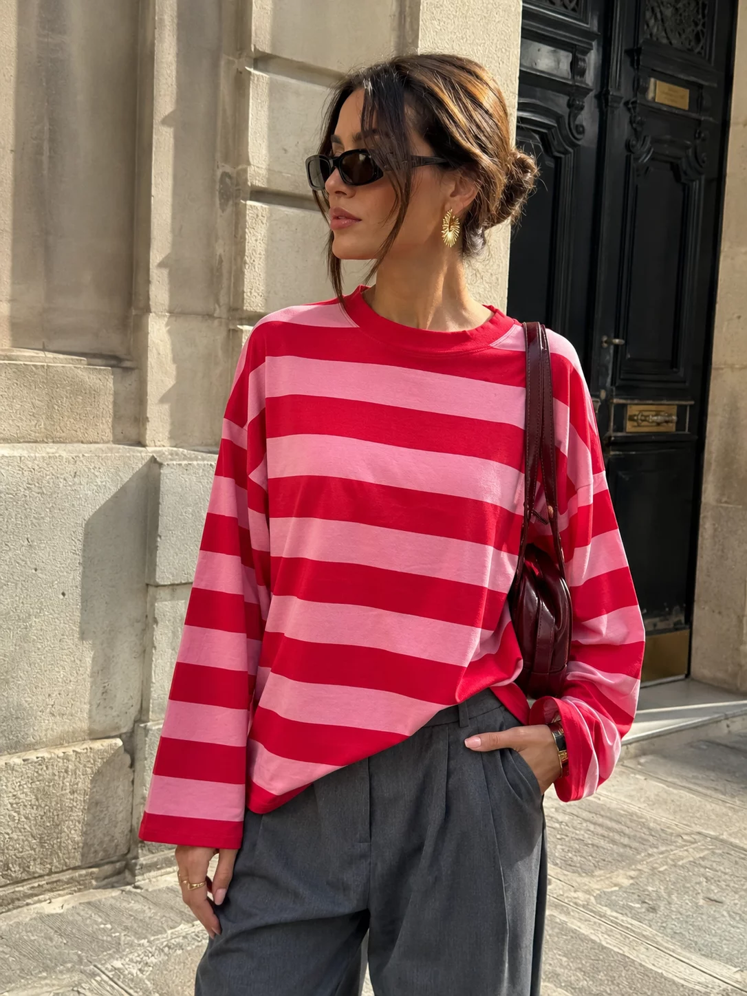 Amelie Broad-Stripe Long-Sleeve T-Shirt