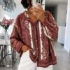 Emmeline Oversized Paisley Satin-Effect Shirt
