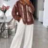 Emmeline Oversized Paisley Satin-Effect Shirt