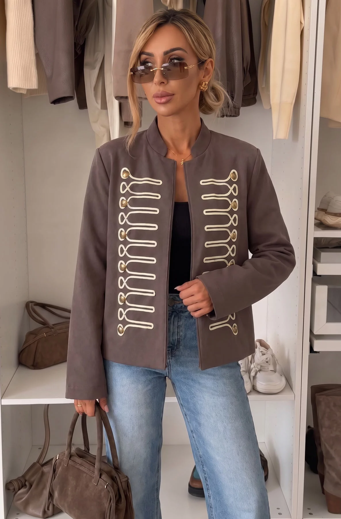 Georgiana Gold-Braid Military Jacket