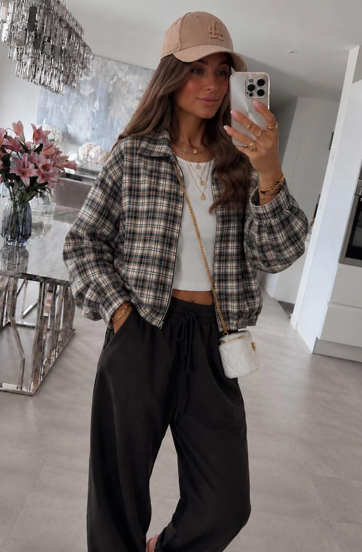 Mireille Checked Flannel-Effect Zip Overshirt Jacket