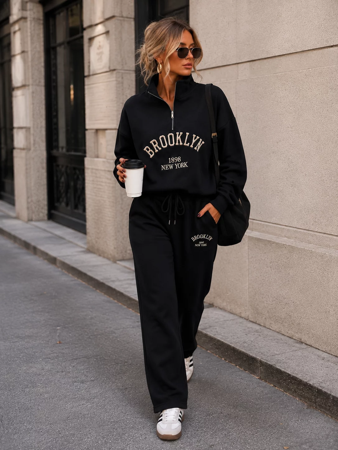 Honoria Zip-Neck Slogan Trouser Co-ord